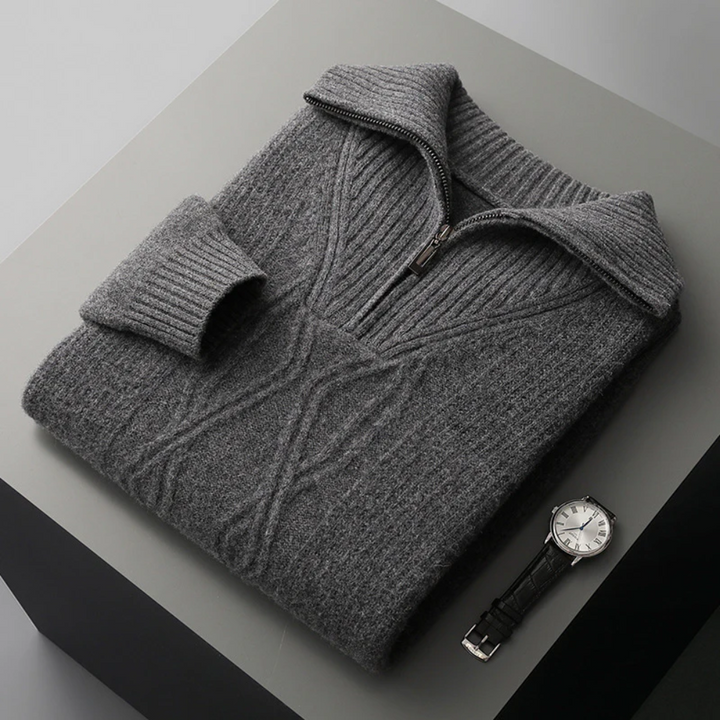 Pull zippé en laine mérinos Taranto