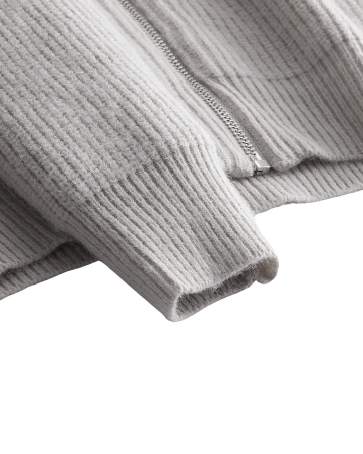 Cardigan Zippé en Laine Mérinos Quatre Saisons