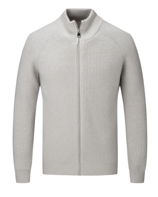 Cardigan Zippé en Laine Mérinos Quatre Saisons