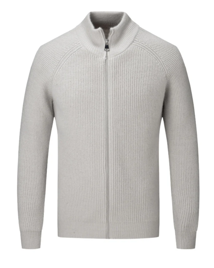 Cardigan Zippé en Laine Mérinos Quatre Saisons