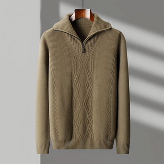 Pull zippé en laine mérinos Taranto