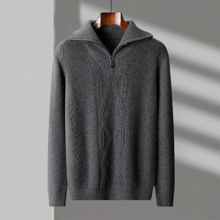 Pull zippé en laine mérinos Taranto