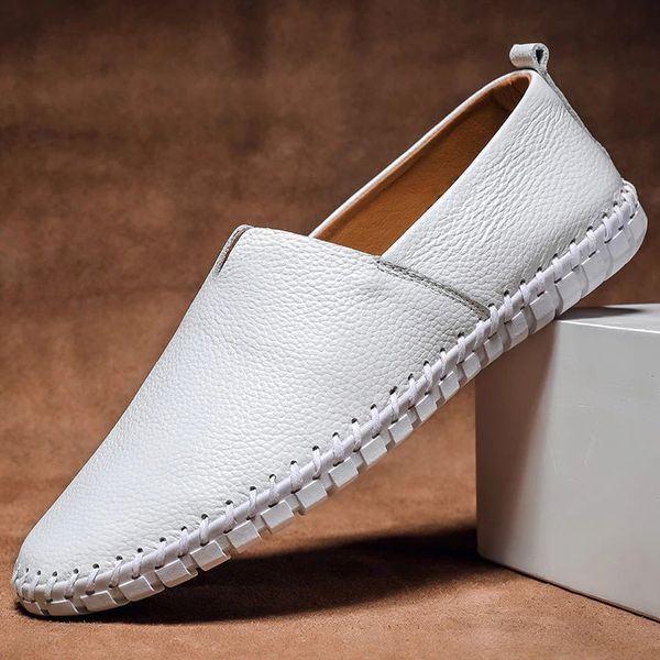 Mocassins en Cuir Cousus Main