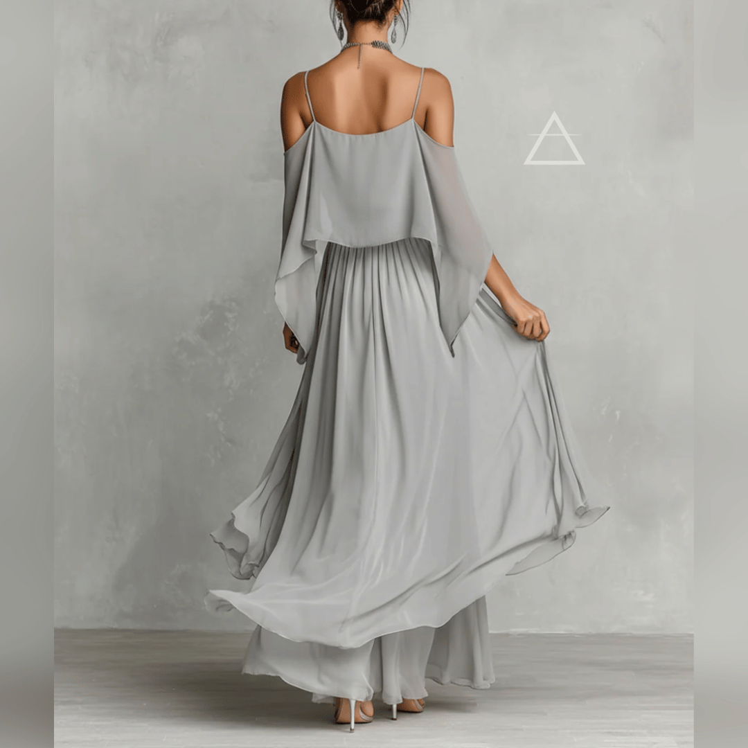 Célestine | Robe longue fluide à épaules dénudées