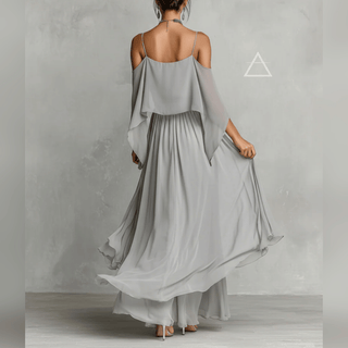 Célestine | Robe longue fluide à épaules dénudées