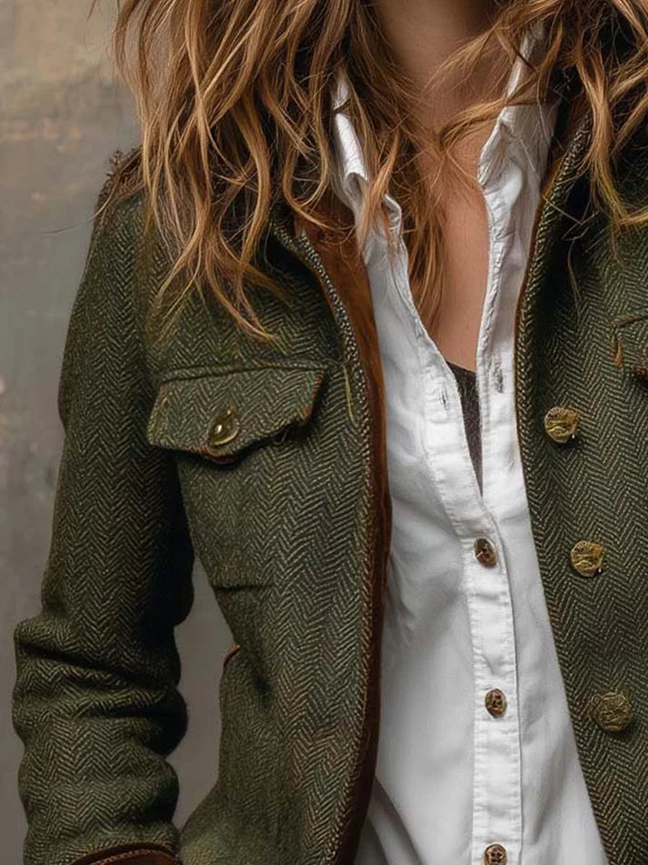 Dolores | Blazer en Twill avec Profils Contrastés