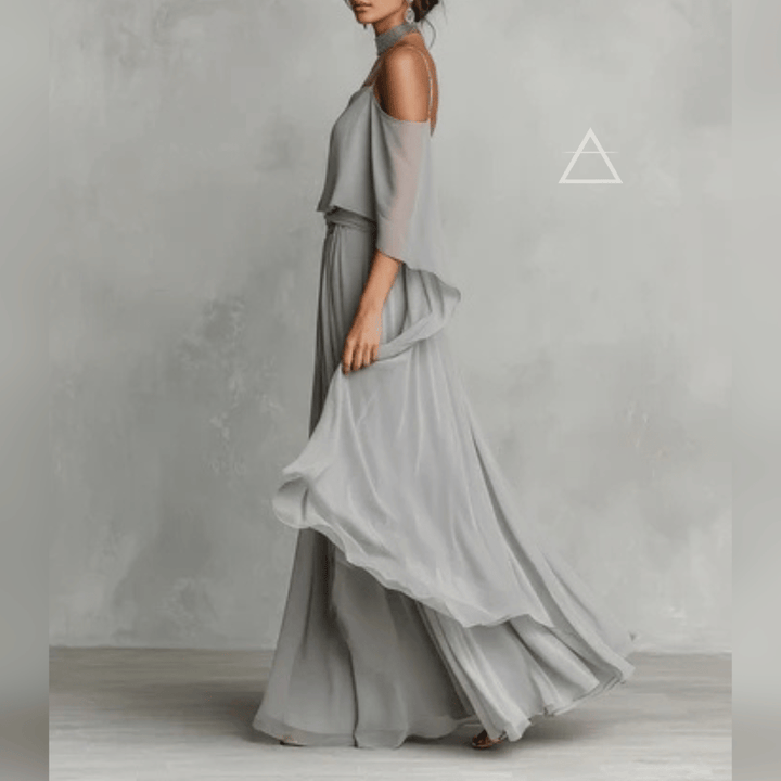 Célestine | Robe longue fluide à épaules dénudées