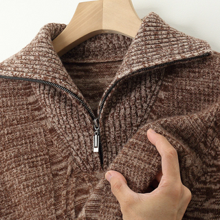 Pull zippé en laine mérinos Taranto