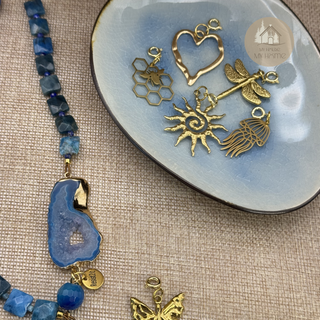 Blue Portal | Collier en agate et apatite