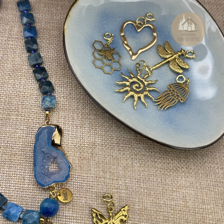 Blue Portal | Collier en agate et apatite