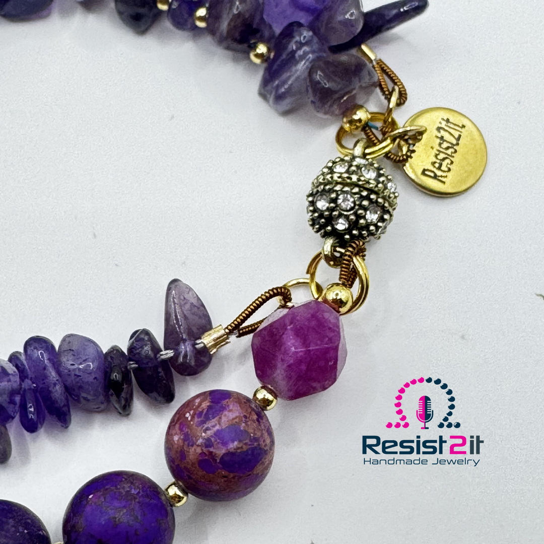 Violet Duality™ — Bracelet Déclaration en Améthyste