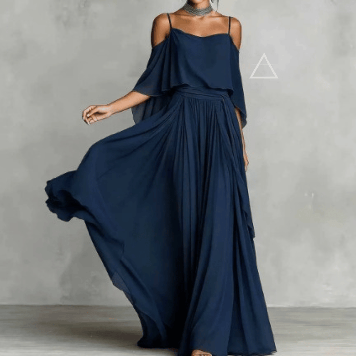 Célestine | Robe longue fluide à épaules dénudées