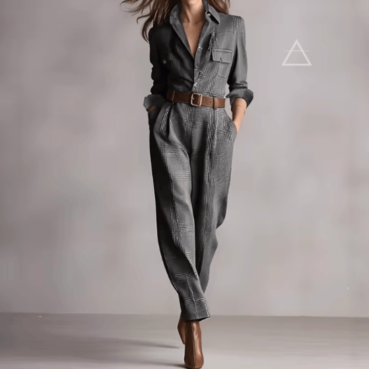 Aliénor | Combinaison à carreaux esprit tailleur.