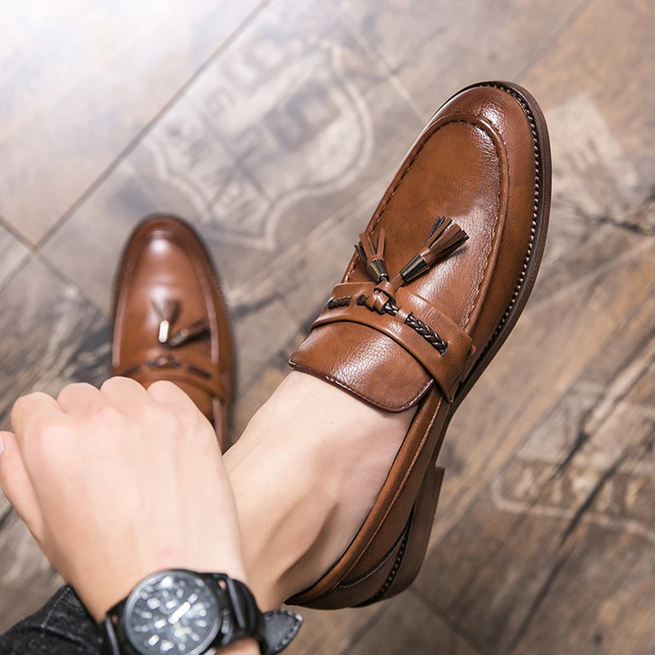 Mocassins en Cuir avec Franges