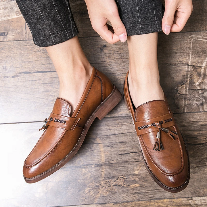 Mocassins en Cuir avec Franges