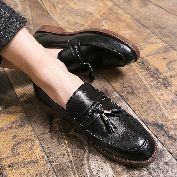 Mocassins en Cuir avec Franges
