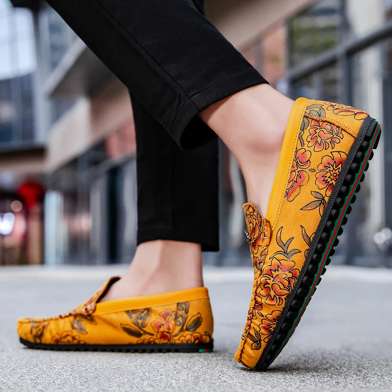 Mocassins en Daim Gravé