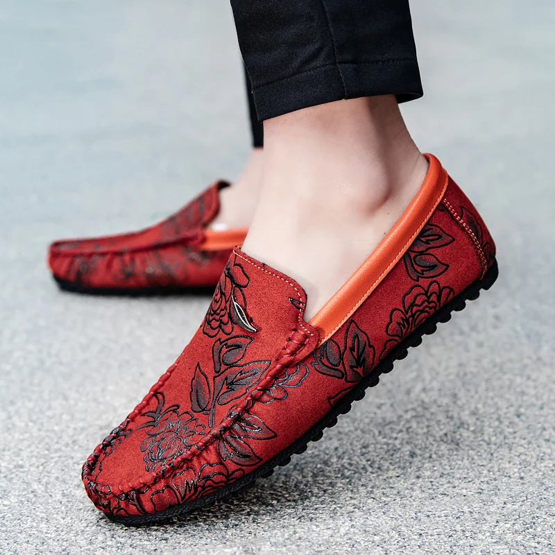 Mocassins en Daim Gravé