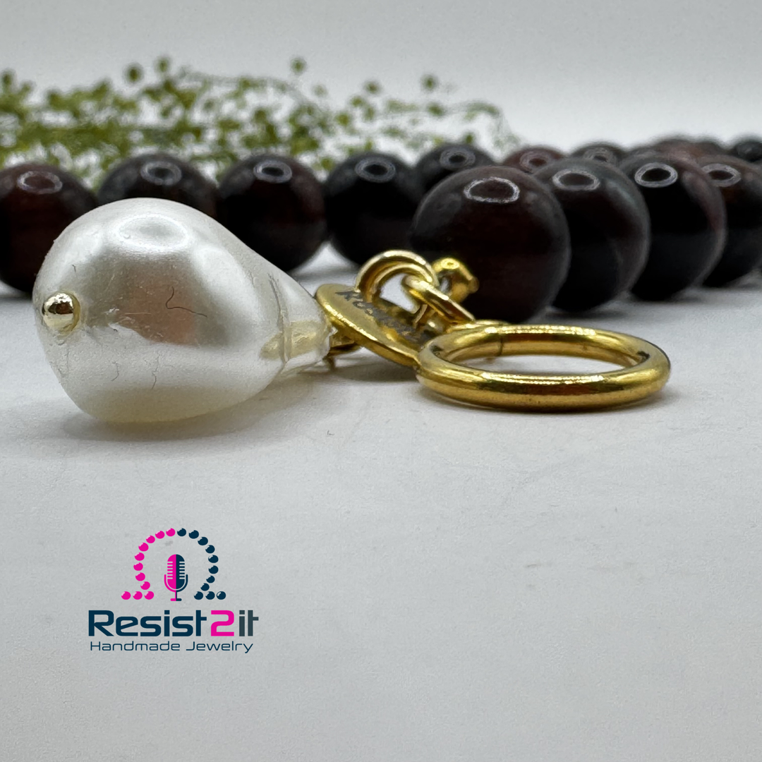DESERT PEARL™ - Collier en Œil de Tigre Bourgogne avec Pendentif Amovible