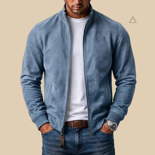 Gabriel™ blouson bomber effet suédé coloris Bleu Ciel — Studio Vespria