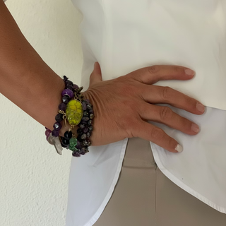 NIGHTS MYSTIQUES™ – Bracelet fait main avec Améthyste, Ametrín et Agate
