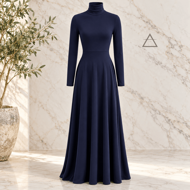 Isabeau | Robe longue fluide bleu marine