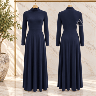 Isabeau | Robe longue fluide bleu marine
