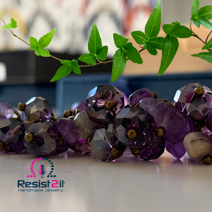 NIGHTS MYSTIQUES™ – Bracelet fait main avec Améthyste, Ametrín et Agate