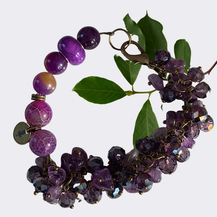 NIGHTS MYSTIQUES™ – Bracelet fait main avec Améthyste, Ametrín et Agate