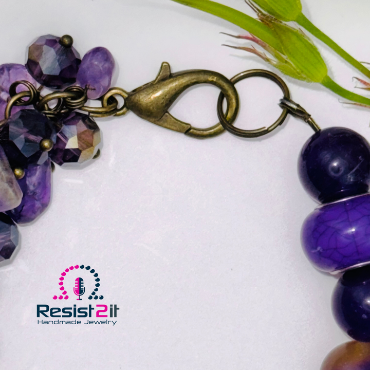 NIGHTS MYSTIQUES™ – Bracelet fait main avec Améthyste, Ametrín et Agate