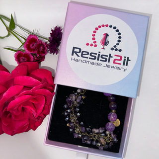 NIGHTS MYSTIQUES™ – Bracelet fait main avec Améthyste, Ametrín et Agate