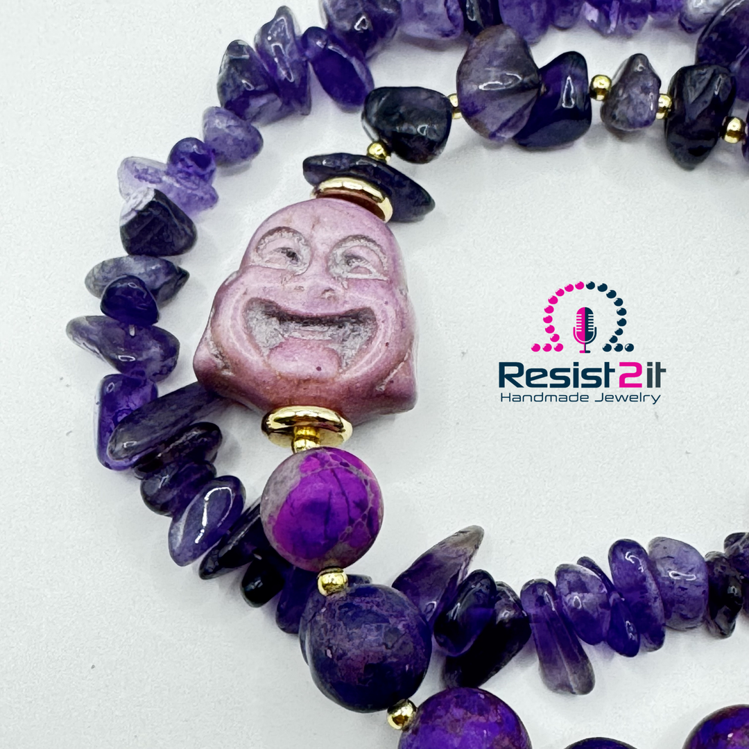 Violet Duality™ — Bracelet Déclaration en Améthyste